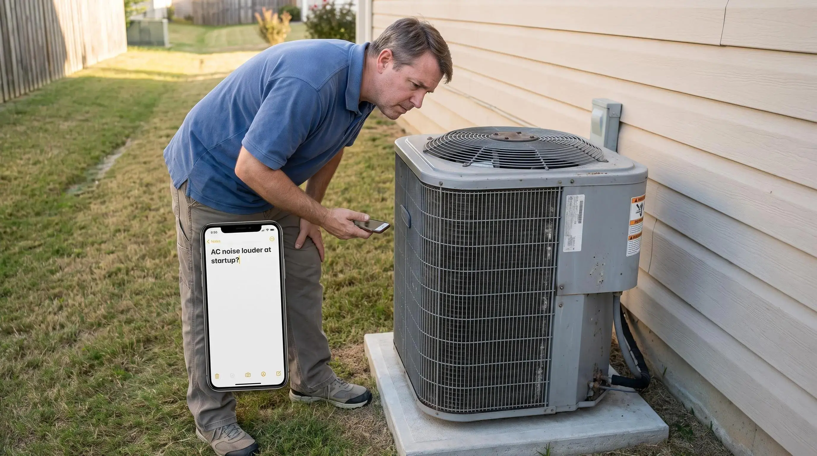 Safe checks for an air conditioner making noise before scheduling AC repair